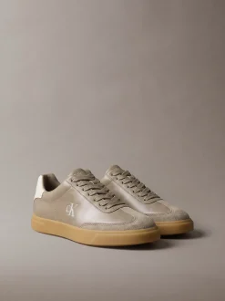 Signature leren sneakers met logo