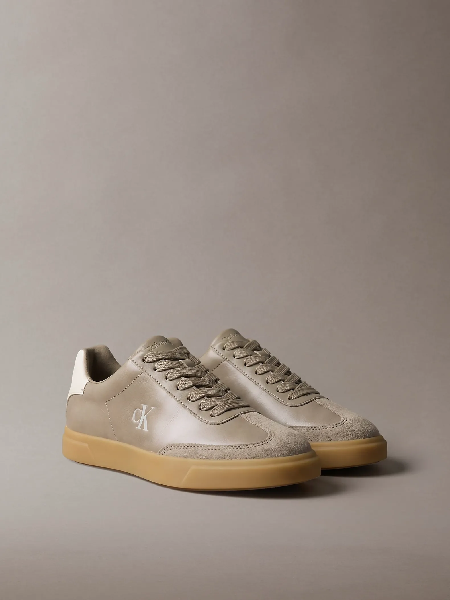Signature leren sneakers met logo