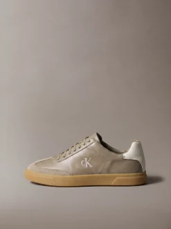 Signature leren sneakers met logo
