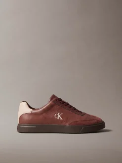 Signature leren sneakers met logo