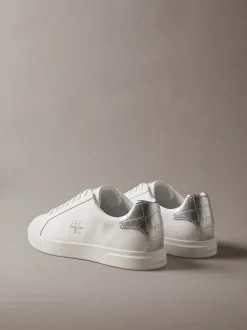Signature leren sneakers met logo