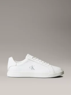 Signature leren sneakers met logo