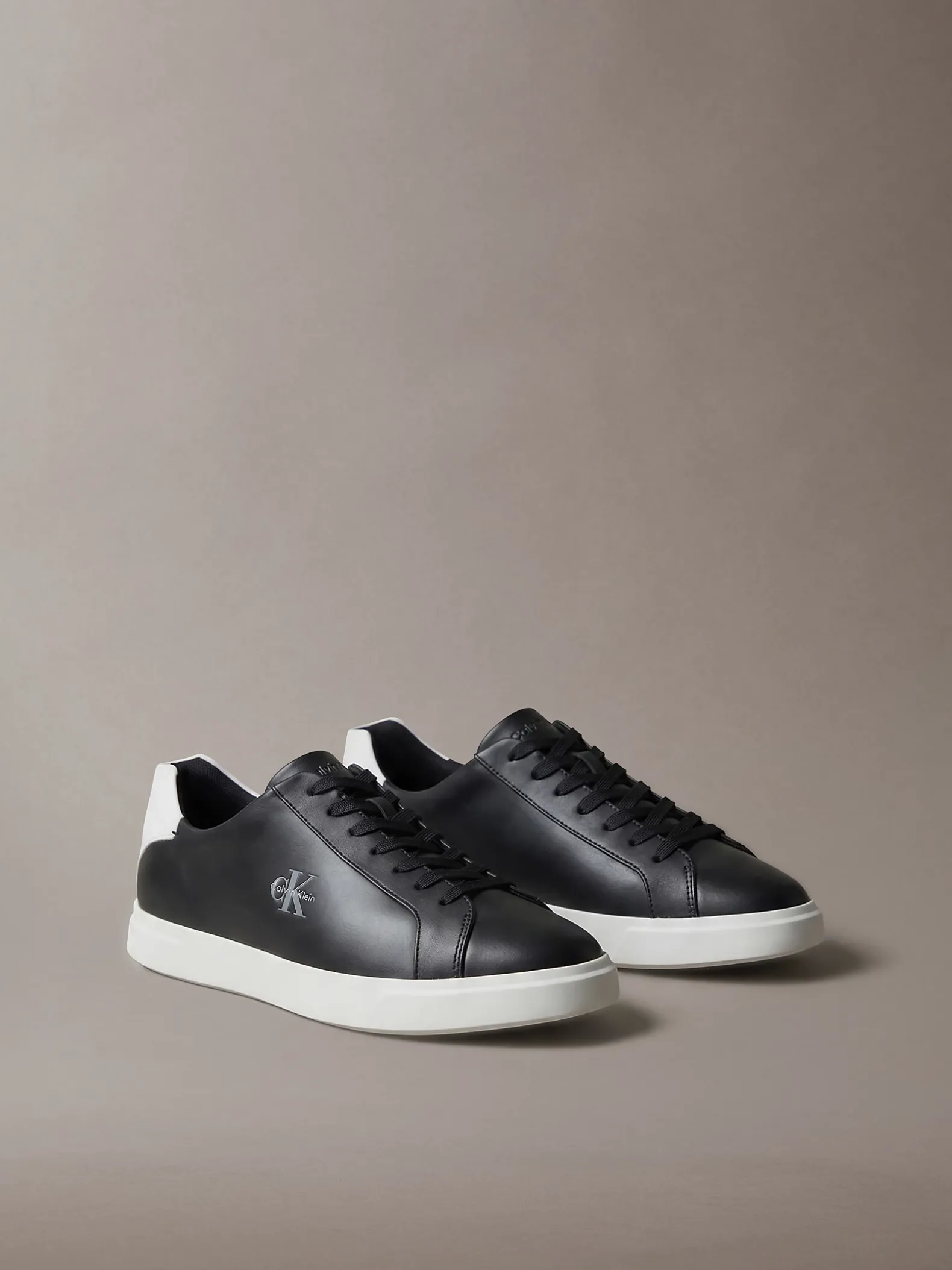 Signature leren sneakers met logo