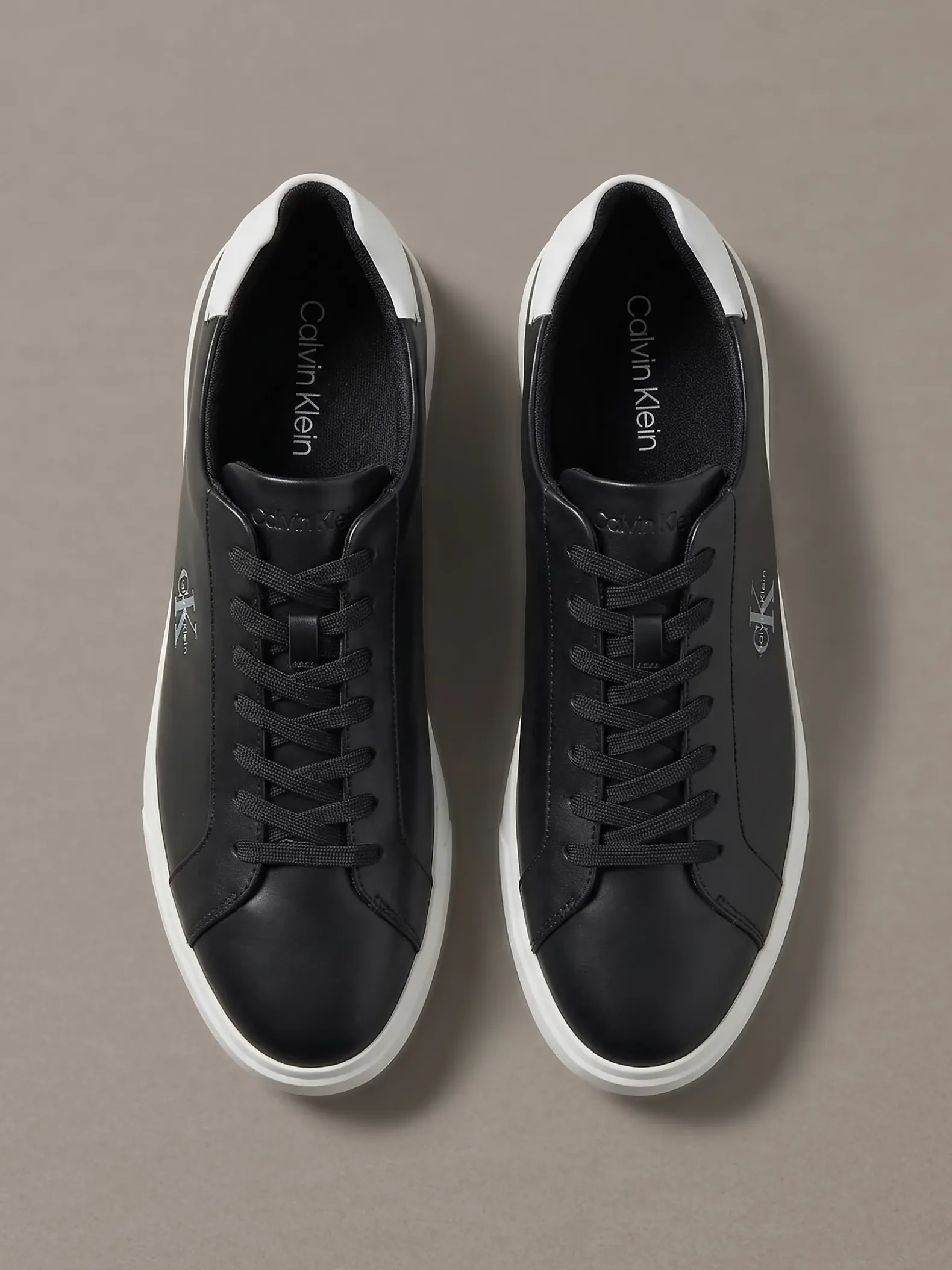 Signature leren sneakers met logo