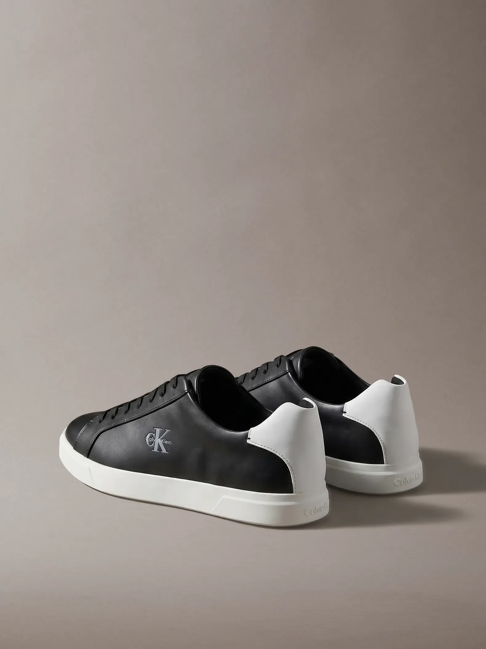 Signature leren sneakers met logo