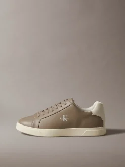 Signature leren sneakers met logo