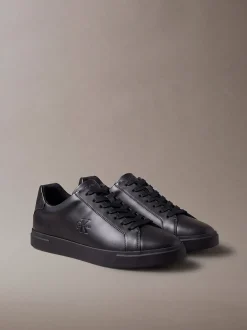 Signature leren sneakers met logo