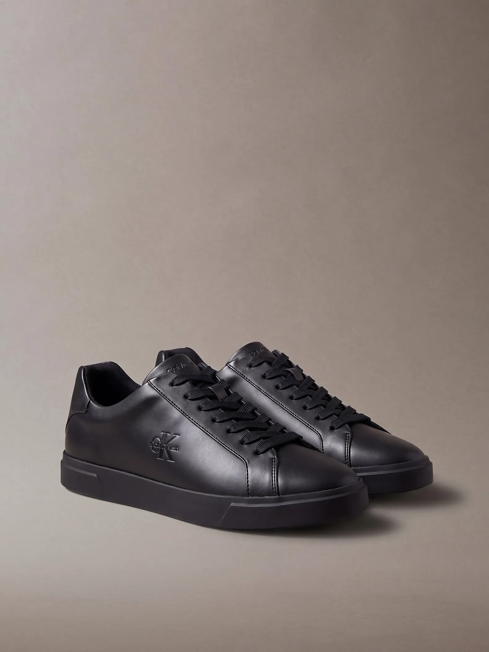 Signature leren sneakers met logo