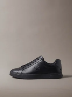 Signature leren sneakers met logo