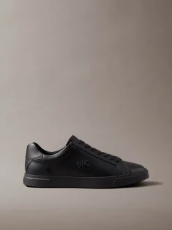 Signature leren sneakers met logo