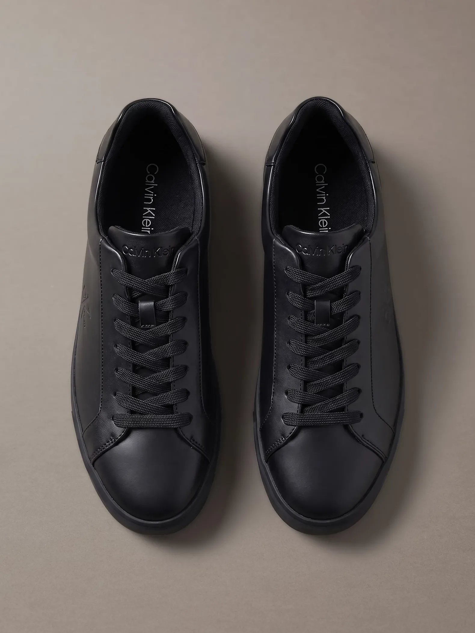 Signature leren sneakers met logo