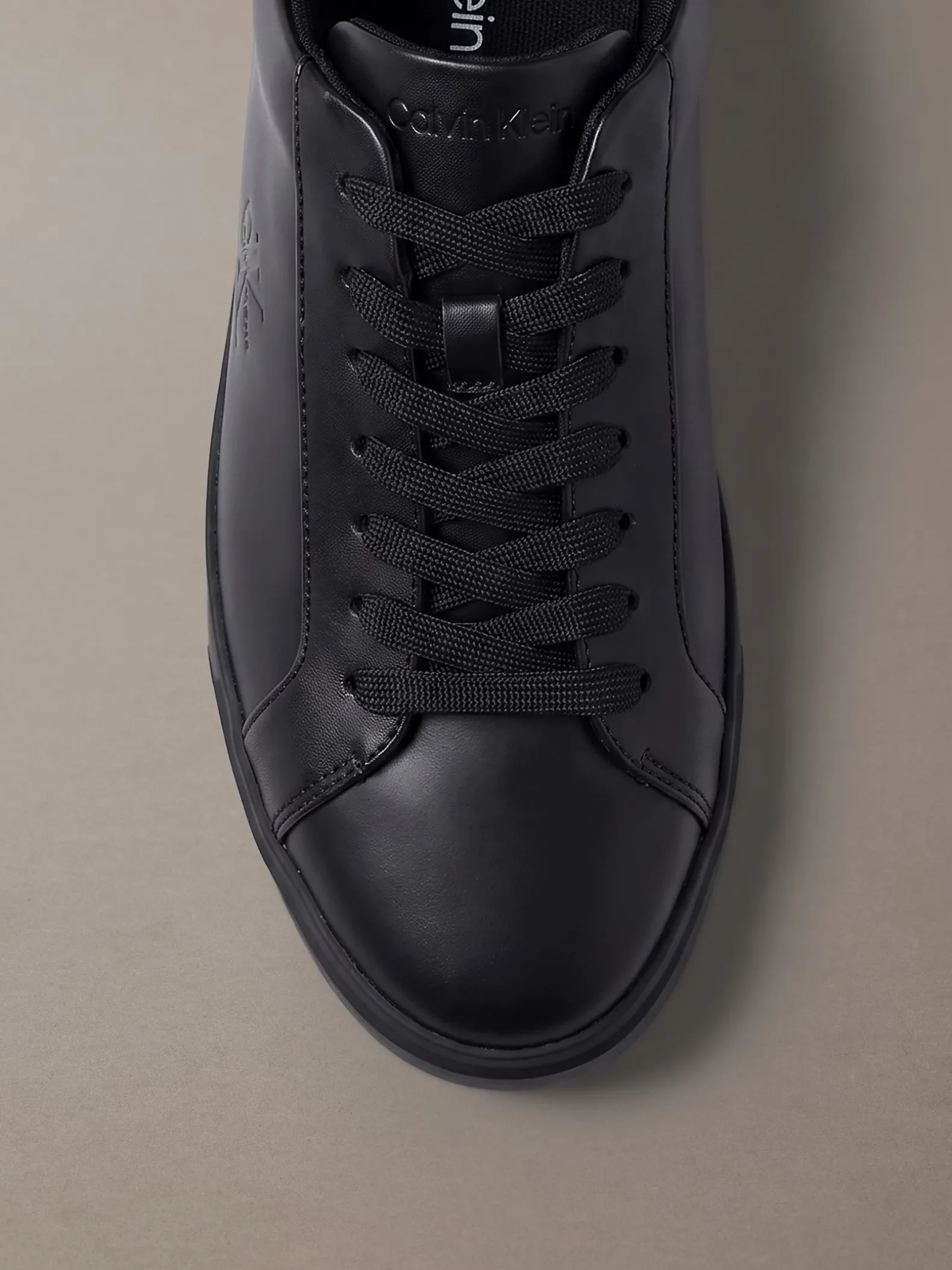 Signature leren sneakers met logo