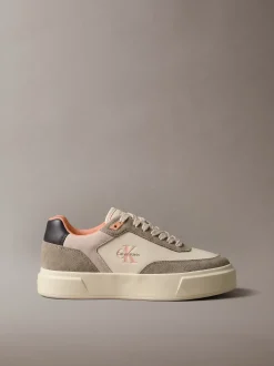 Signature sneakers van leer en suède