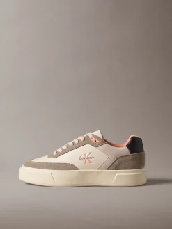 Signature sneakers van leer en suède