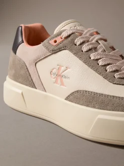 Signature sneakers van leer en suède