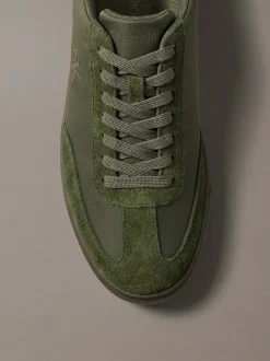 Signature sneakers van suèdemix met logo