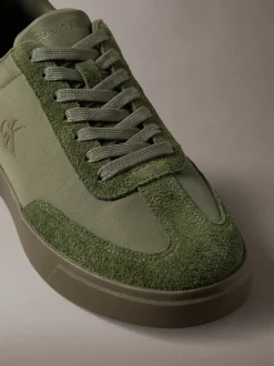 Signature sneakers van suèdemix met logo