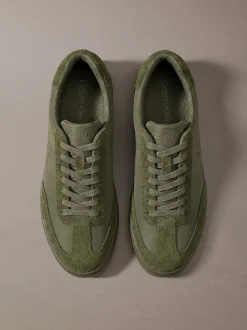 Signature sneakers van suèdemix met logo