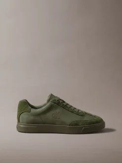 Signature sneakers van suèdemix met logo