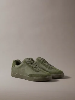 Signature sneakers van suèdemix met logo
