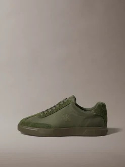 Signature sneakers van suèdemix met logo