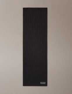 Sjaal met logopatch en ribbelpatroon