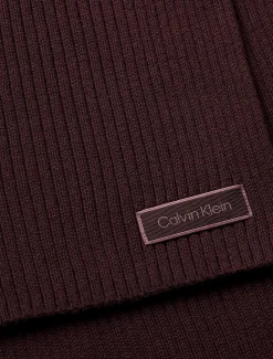 Sjaal met logopatch en ribbelpatroon
