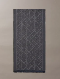 Sjaal van wolmix met embleemlogo