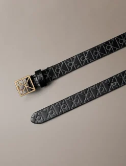 Skinny riem met logo van volnerfleer