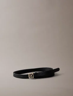 Skinny riem met logo van volnerfleer