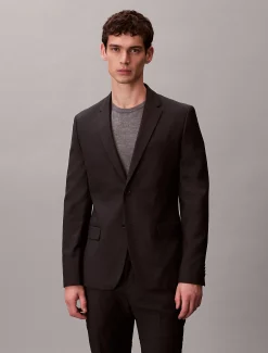 Slim blazer met microstippen