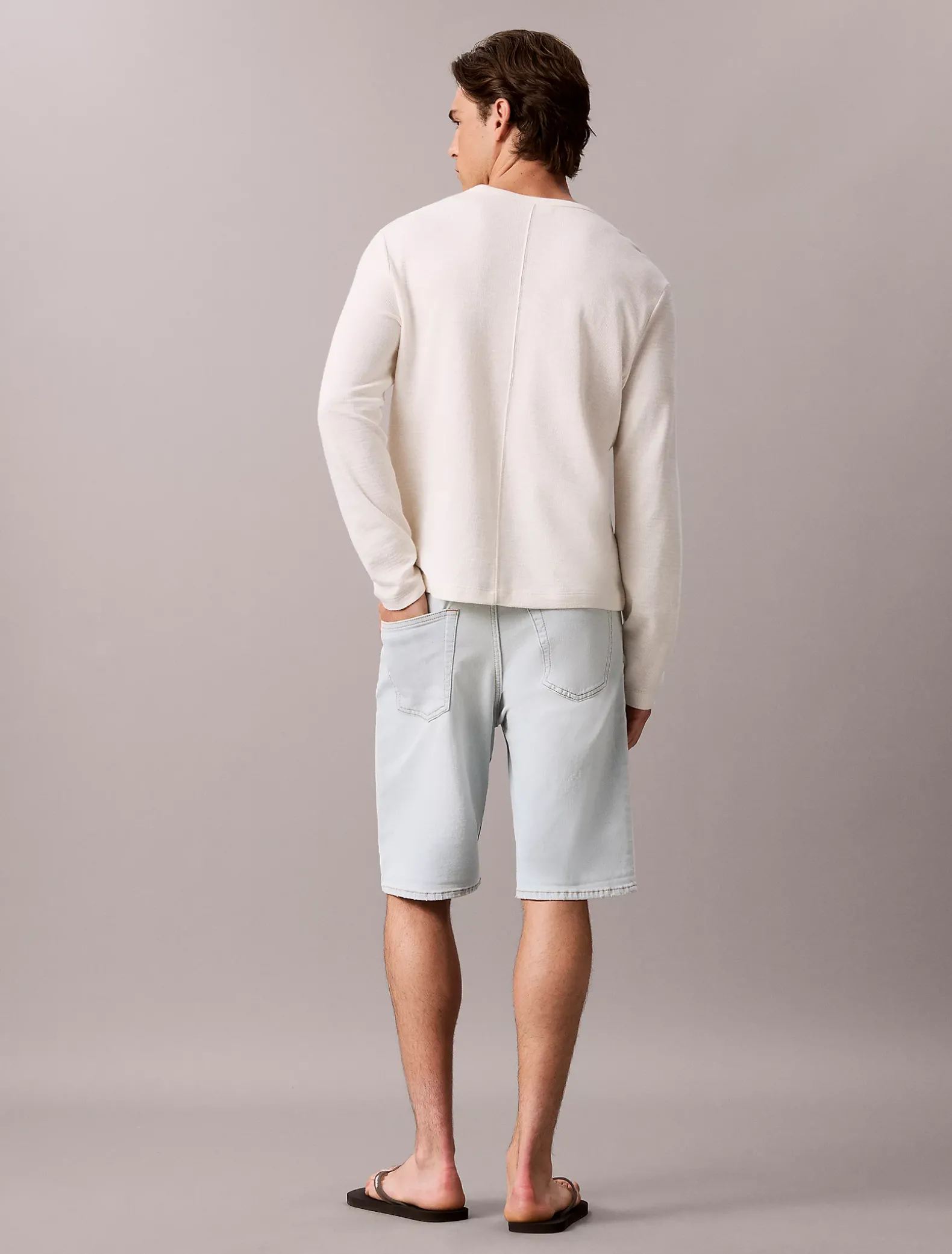 Slim denim korte broek
