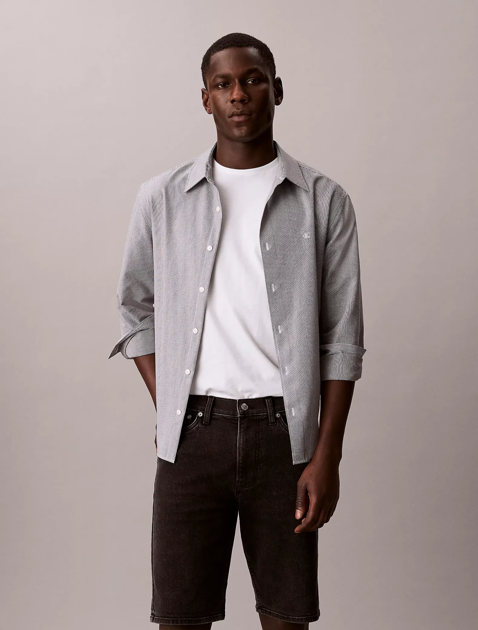 Slim denim korte broek