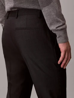 Slim fit broek met microstippen