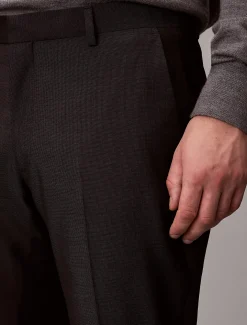 Slim fit broek met microstippen