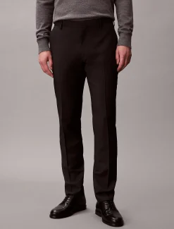 Slim fit broek met microstippen