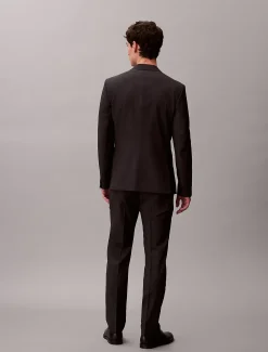 Slim fit broek met microstippen
