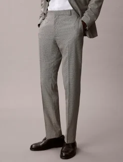 Slim fit pied-de-poule broek