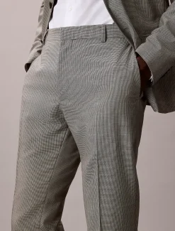 Slim fit pied-de-poule broek