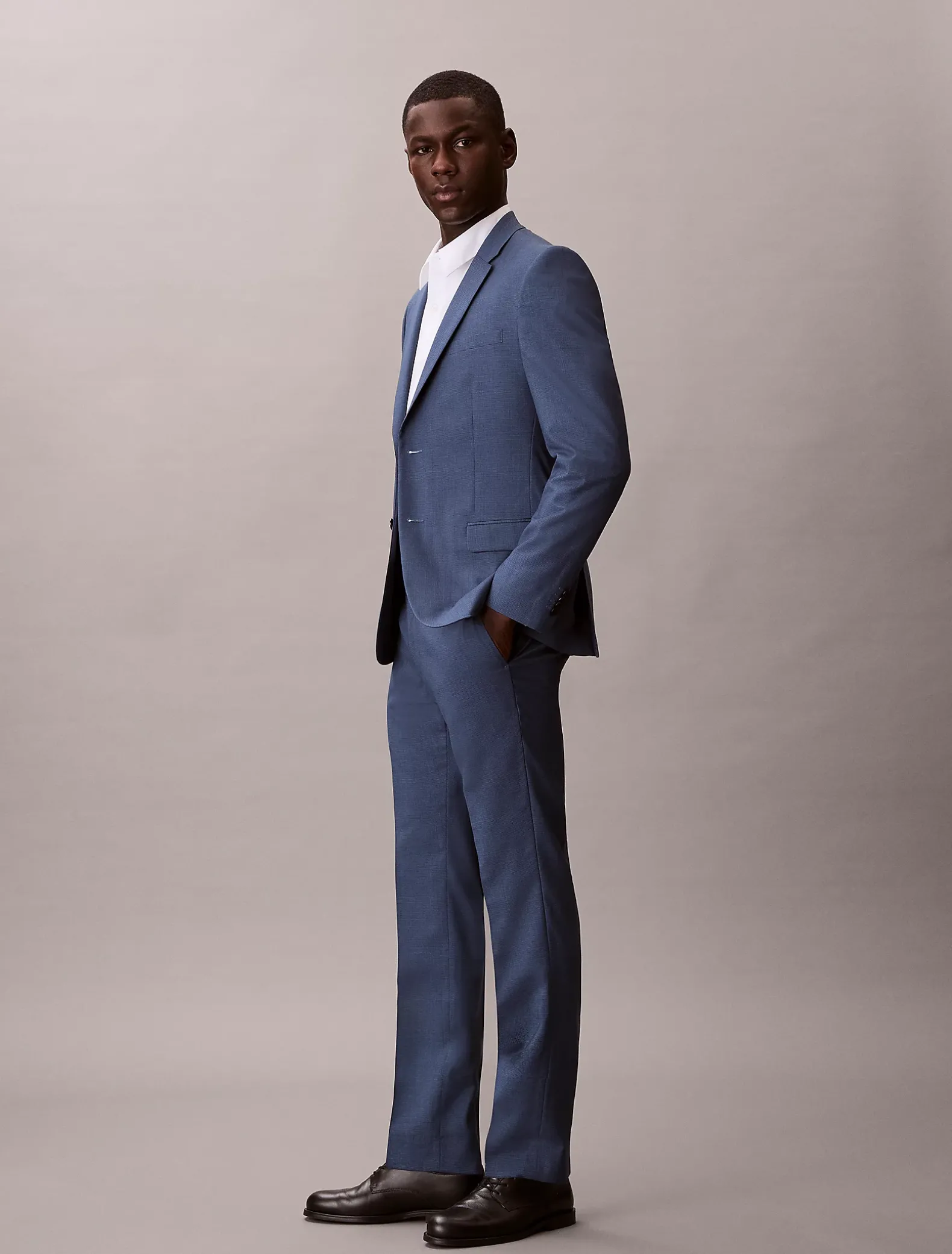 Slim fit pied-de-poule broek
