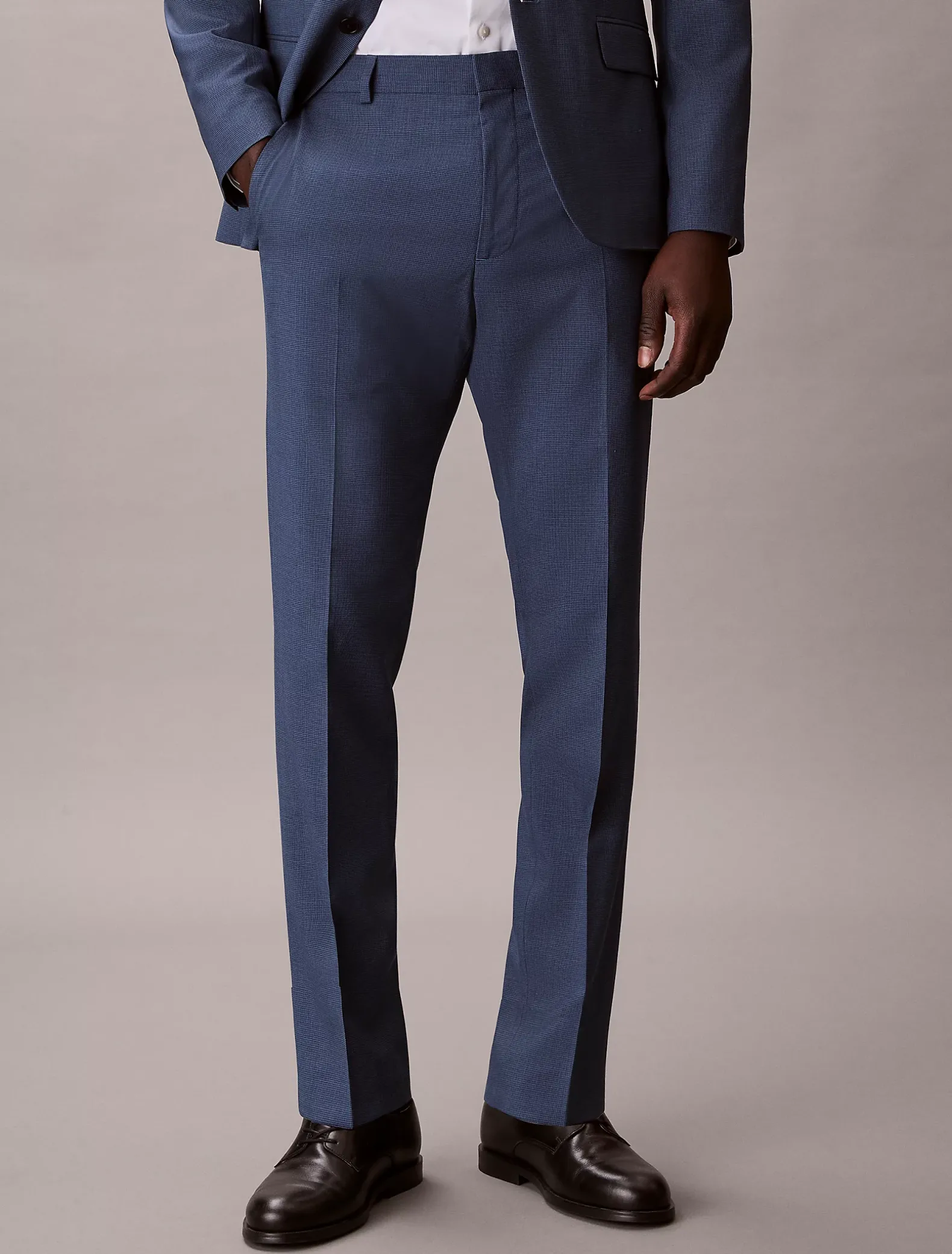 Slim fit pied-de-poule broek