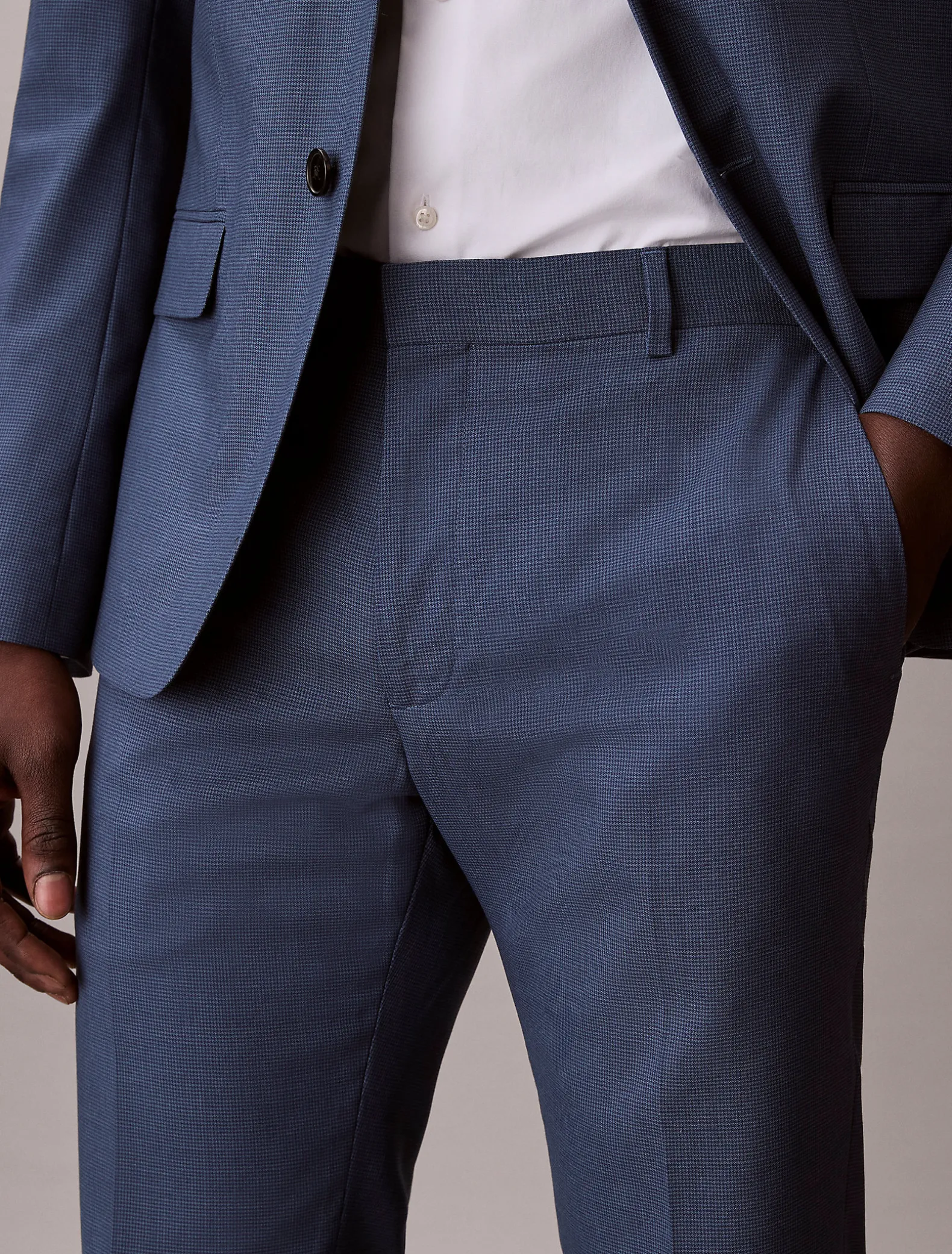 Slim fit pied-de-poule broek
