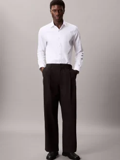Slim fit stretch poplin overhemd
