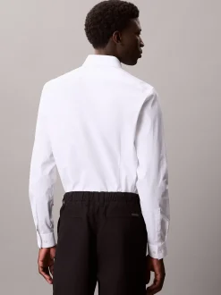 Slim fit stretch poplin overhemd