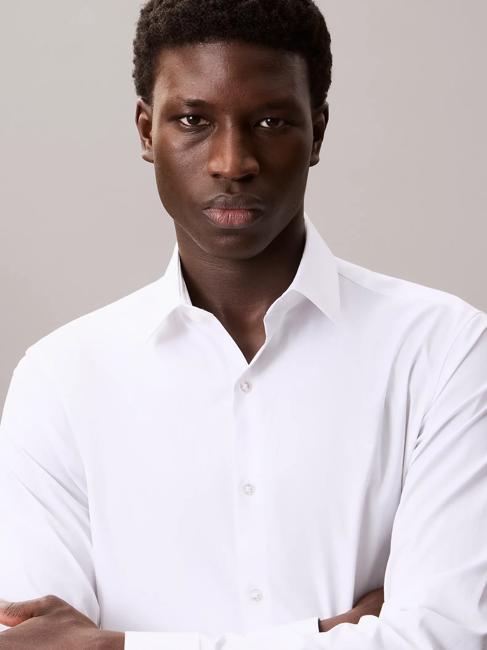 Slim fit stretch poplin overhemd