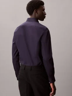 Slim fit stretch poplin overhemd