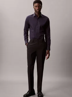 Slim fit stretch poplin overhemd