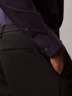 Slim fit stretch poplin overhemd