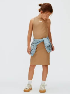 Slim geribbelde T-shirtjurk