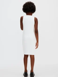 Slim geribbelde T-shirtjurk